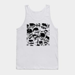 grunge skulls print skeleton halloween Tank Top